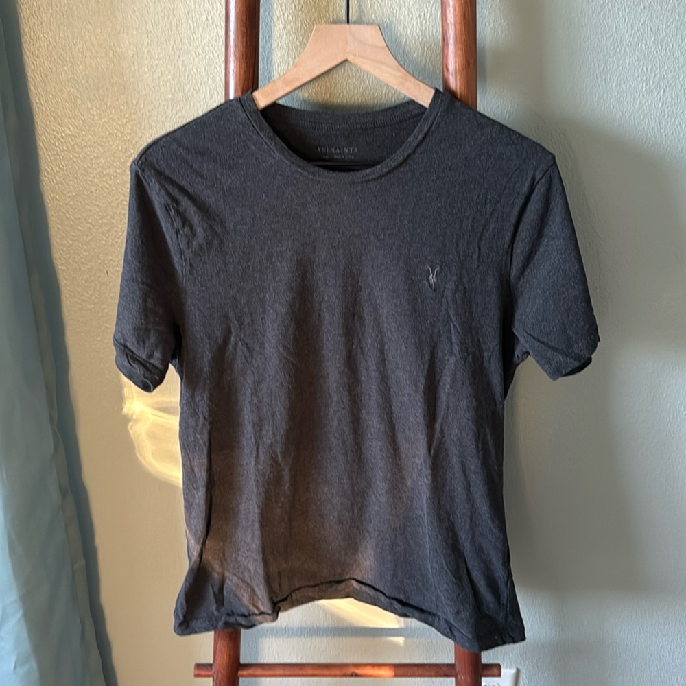 Mens All Saints Charcoal Tee Size L